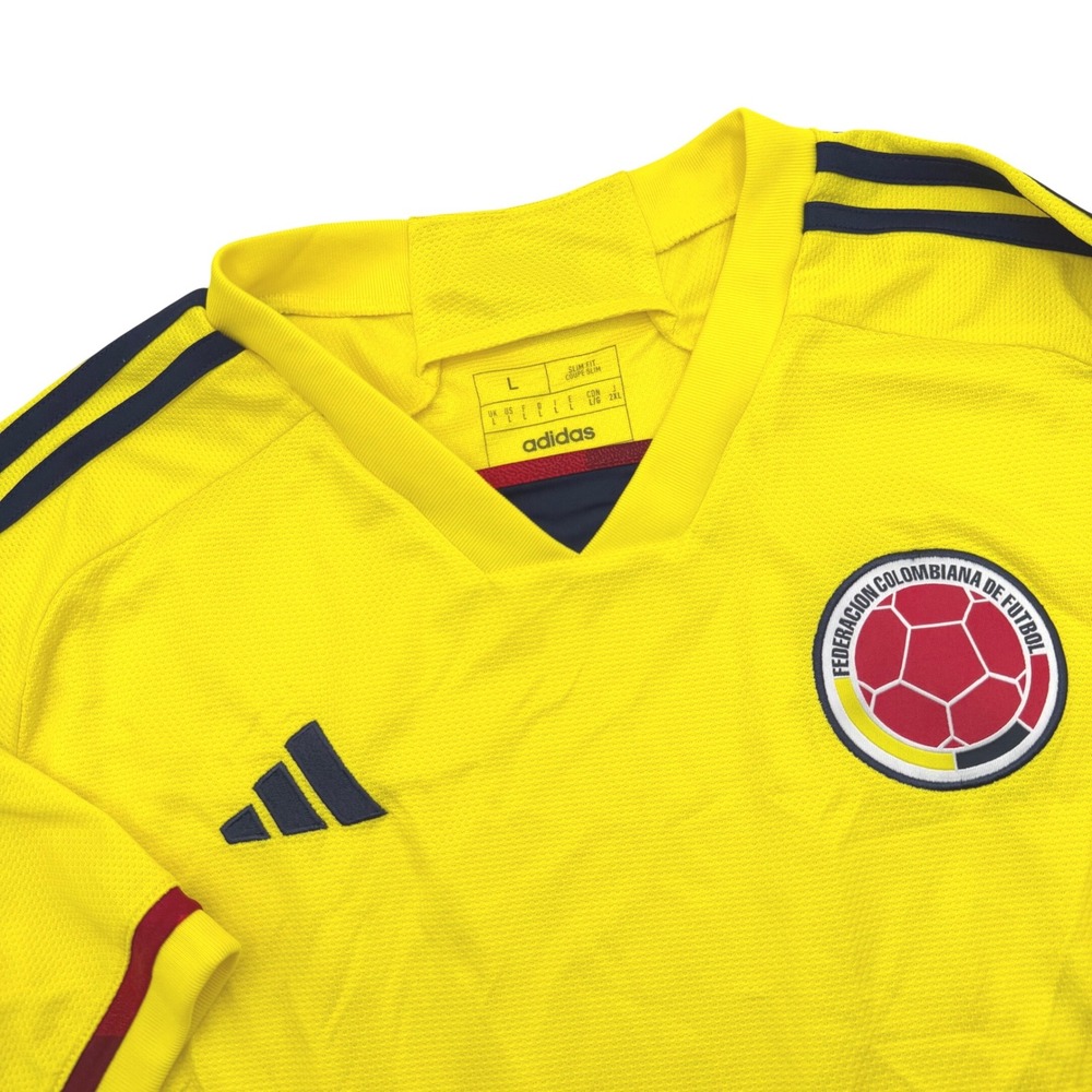 Adidas Colombia Home Jersey Men's Large Yellow Slim Fit‎ Aeroready Soccer Kit